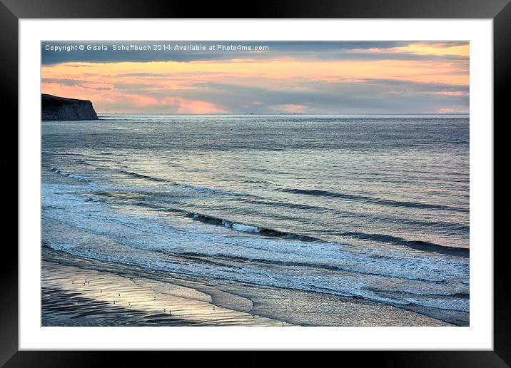  Sunset in Whitby Framed Mounted Print by Gisela Scheffbuch