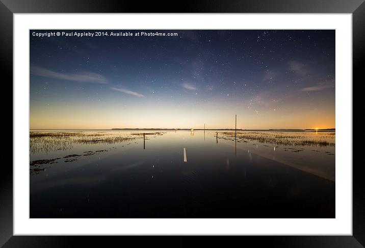  Lindisfarne Causeway Reflection Framed Mounted Print by Paul Appleby