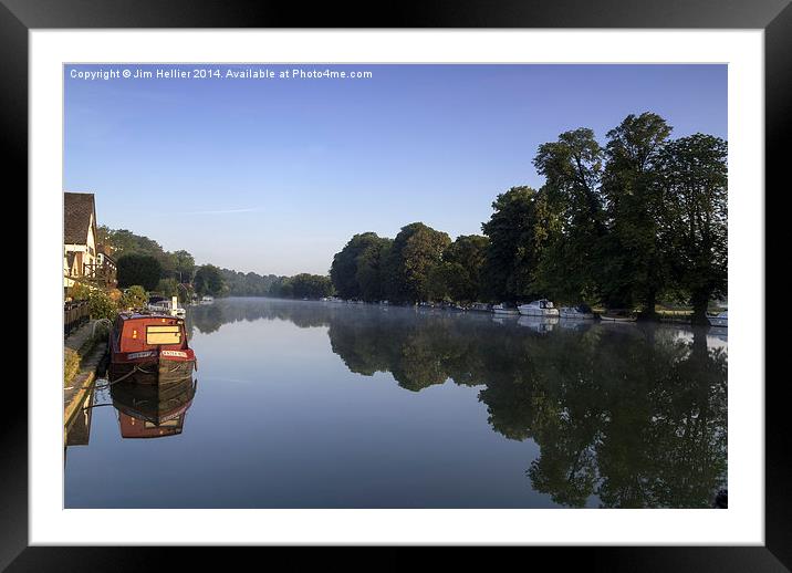 Reflections on the Thames at Pangbourne Framed Mounted Print by Jim Hellier