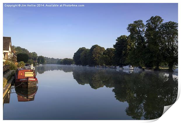 Reflections on the Thames at Pangbourne Print by Jim Hellier