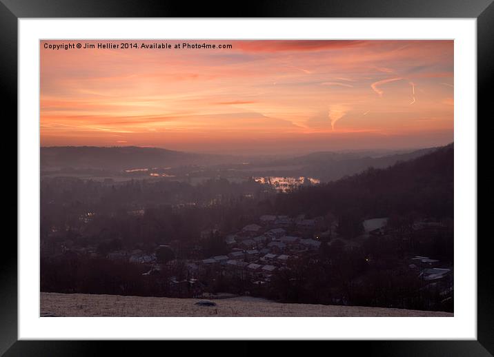 Winter Sunrise Thames valley Framed Mounted Print by Jim Hellier