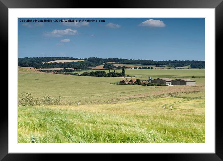Wheat fields Chiltern hills Framed Mounted Print by Jim Hellier