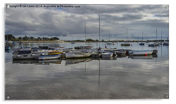  Boats at Emsworth Harbour Acrylic by Ian Lewis