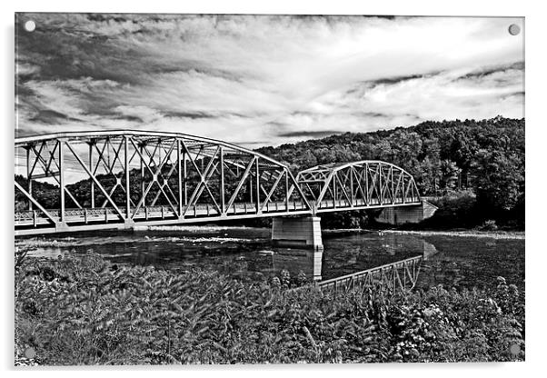  Scenic Bridge Rural Pennsylvania  Acrylic by Tom and Dawn Gari