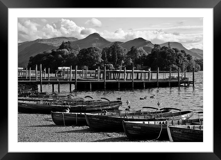  Derwentwater keswick Boats Framed Mounted Print by eric carpenter