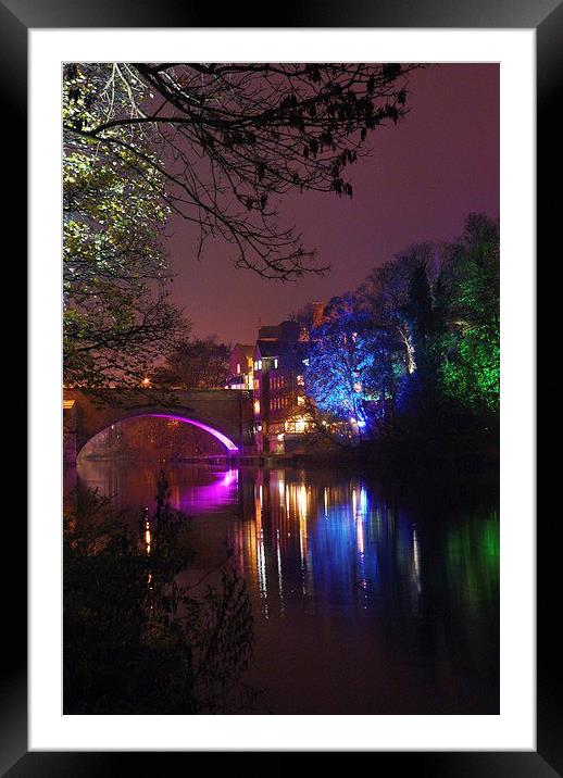  Durham River Lights Framed Mounted Print by eric carpenter