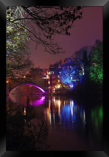  Durham River Lights Framed Print by eric carpenter
