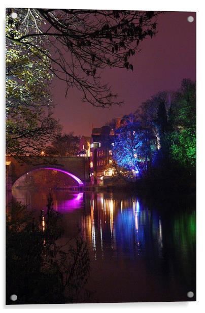  Durham River Lights Acrylic by eric carpenter