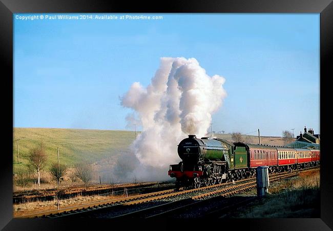  Green Arrow Departing from Hellifield Framed Print by Paul Williams