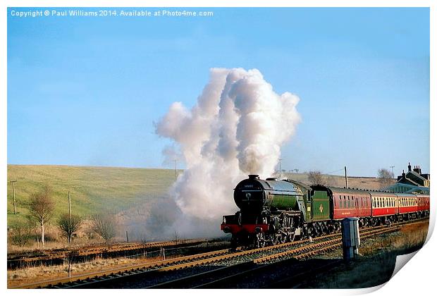  Green Arrow Departing from Hellifield Print by Paul Williams