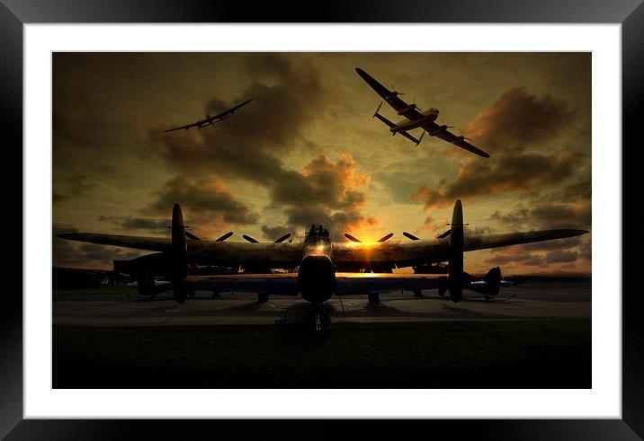  Sunset Lancaster Bombers Framed Mounted Print by Jason Green