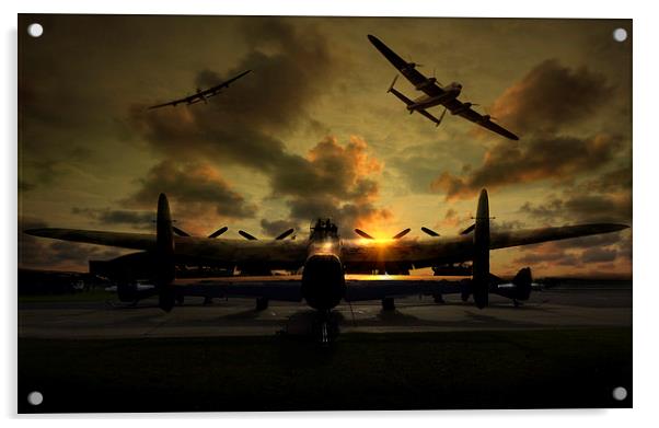  Sunset Lancaster Bombers Acrylic by Jason Green