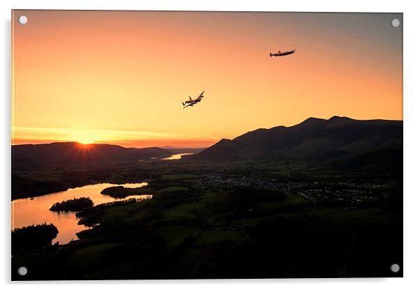 Lancasters Flying Over Keswick Acrylic by Roger Green
