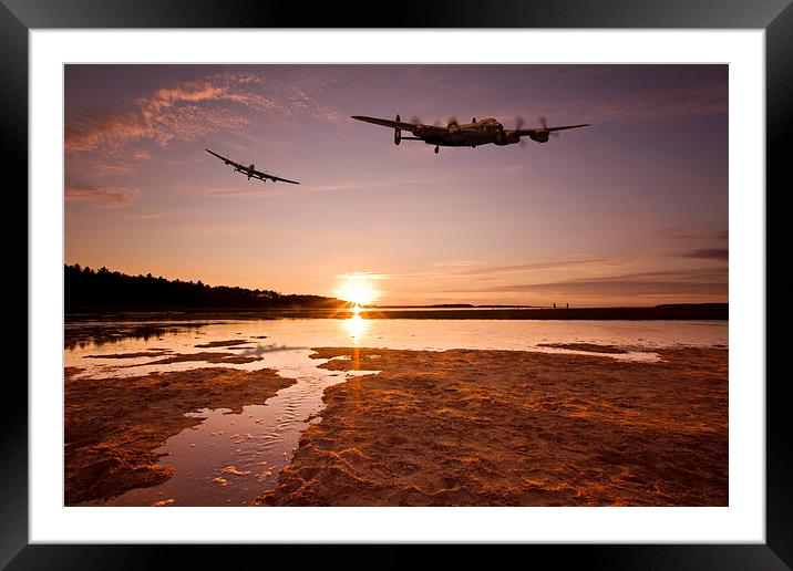 Two Lancasters over Holkham Framed Mounted Print by Paul Macro