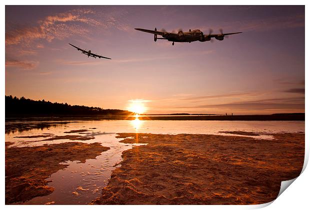 Two Lancasters over Holkham Print by Paul Macro