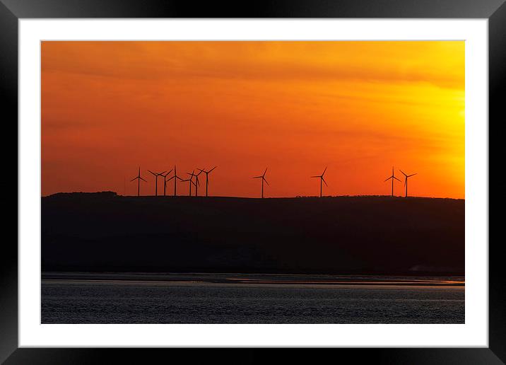  Wind farm sunset Framed Mounted Print by Paul Nicholas