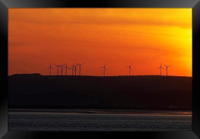  Wind farm sunset Framed Print by Paul Nicholas