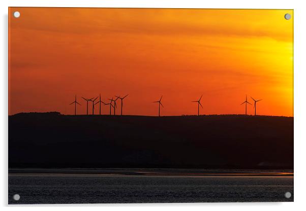  Wind farm sunset Acrylic by Paul Nicholas