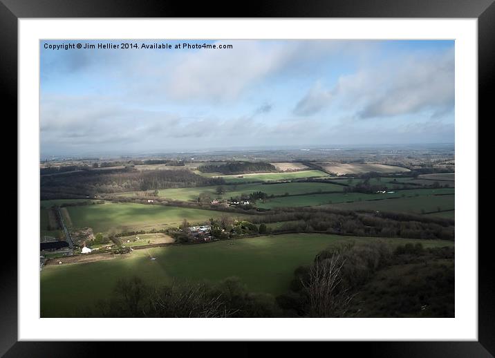 Watership down county of Hampshire view from Beaco Framed Mounted Print by Jim Hellier
