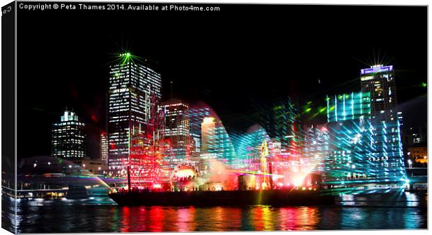 Brisbane City of Lights Canvas Print by Peta Thames