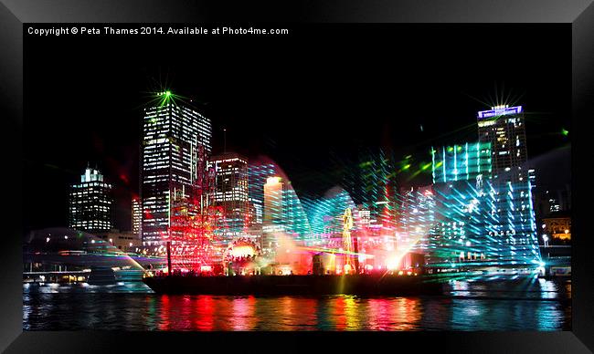 Brisbane City of Lights Framed Print by Peta Thames