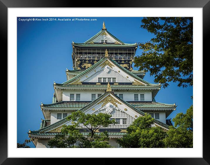  Osaka Castle  Framed Mounted Print by Alex Inch