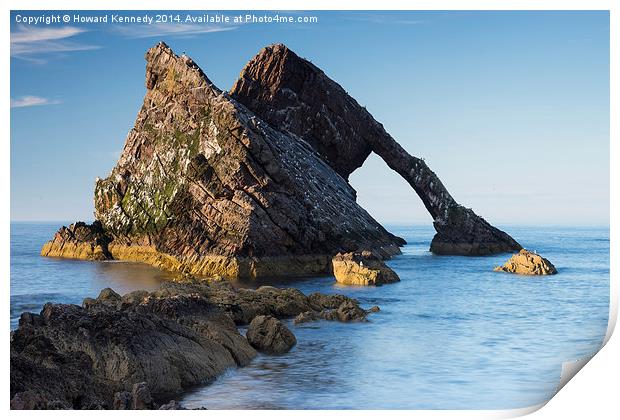  Evening light on Bow Fiddle Rock Print by Howard Kennedy