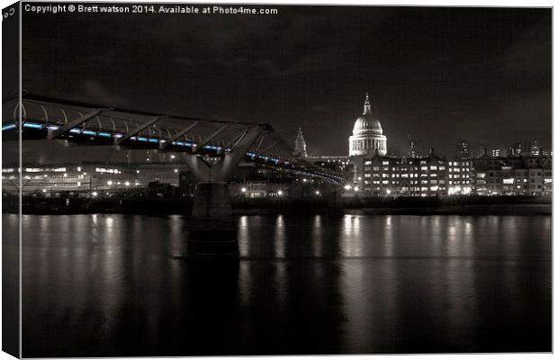  the millennium bridge and st paul's cathedral Canvas Print by Brett watson