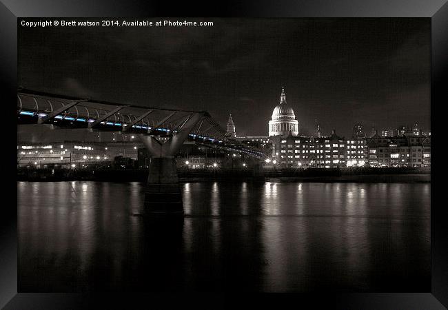  the millennium bridge and st paul's cathedral Framed Print by Brett watson