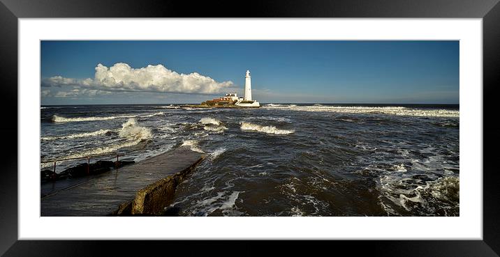  St Marys Lighthouse Framed Mounted Print by Dave Hudspeth Landscape Photography