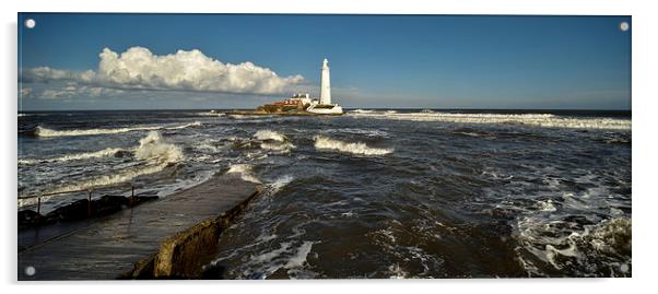  St Marys Lighthouse Acrylic by Dave Hudspeth Landscape Photography