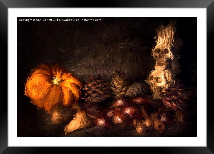 Halloween Still Life - 2 - Digital Painting Framed Mounted Print by Ann Garrett