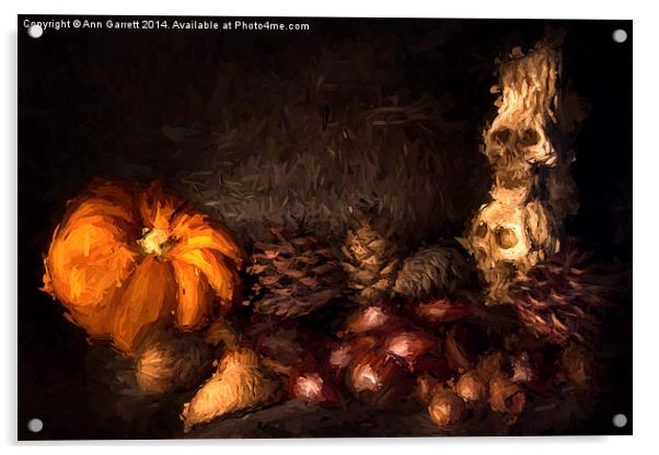Halloween Still Life - 2 - Digital Painting Acrylic by Ann Garrett