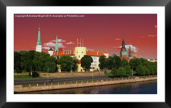  Spires & Tower, Riga Framed Mounted Print by Andrew Wright