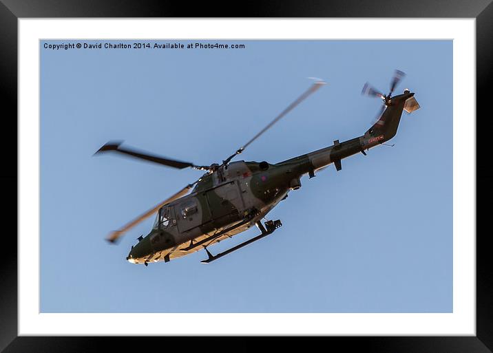  Lynx Helicopter Framed Mounted Print by David Charlton