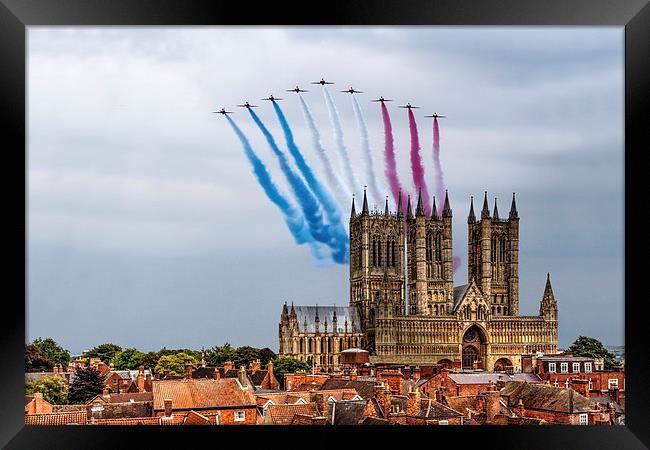  Red Arrows over Lincoln Cathedral Framed Print by Oxon Images