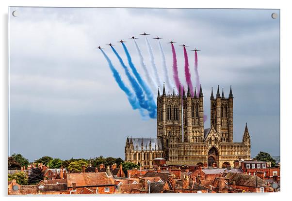  Red Arrows over Lincoln Cathedral Acrylic by Oxon Images