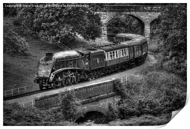  Sir Nigel Gresley Locomotive - Black and White Print by Steve H Clark