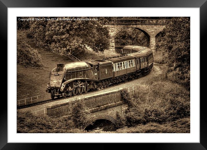  Sir Nigel Gresley Locomotive - Sepia Framed Mounted Print by Steve H Clark