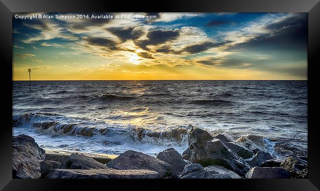  Heacham North Beach Sunset 071014 Framed Print by Alan Simpson