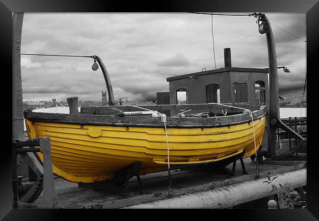 Yellow Life Boat Framed Print by Gavin Liddle