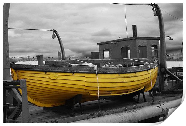 Yellow Life Boat Print by Gavin Liddle