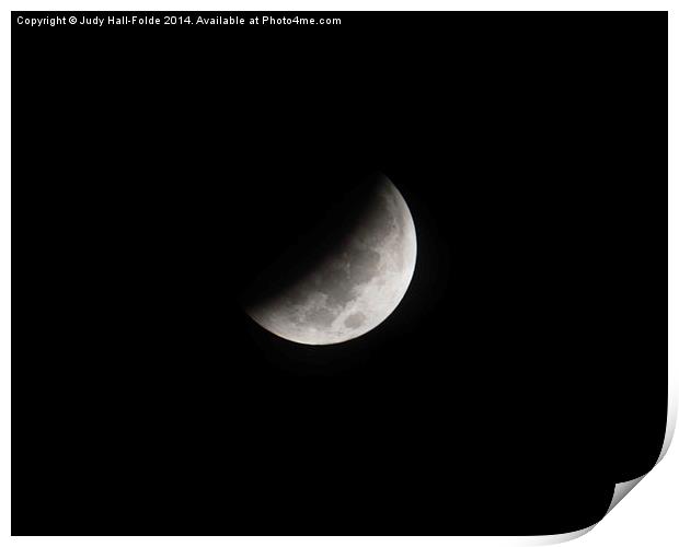  Lunar Eclipse October 2014 Print by Judy Hall-Folde