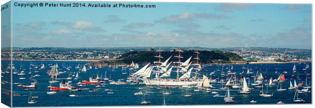  Tall Ship Dar Mlodziezy At Falmouth Canvas Print by Peter F Hunt