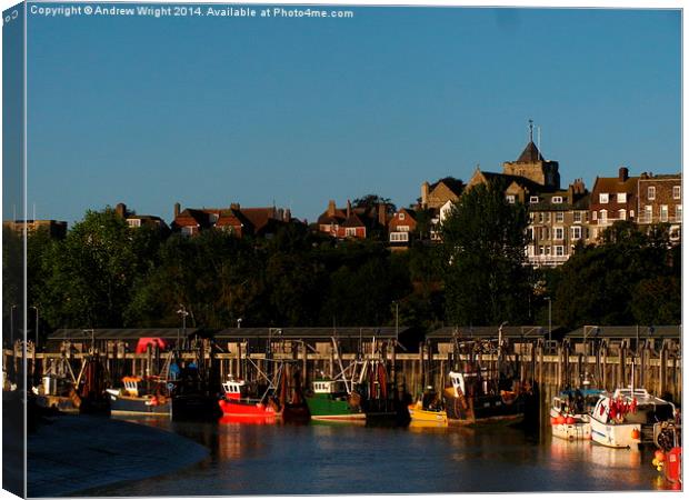  Fishing Boats, Rye, Sussex Canvas Print by Andrew Wright