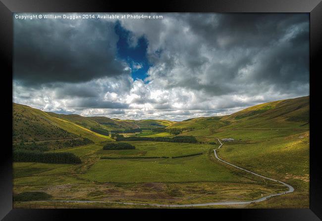 The Welsh Valley Road to Llandovery. Framed Print by William Duggan