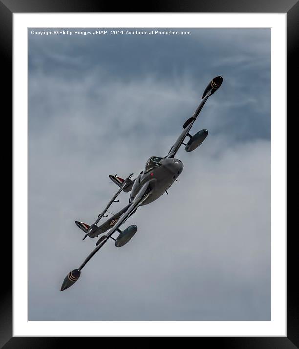 De Havilland Venom FB50  Framed Mounted Print by Philip Hodges aFIAP ,