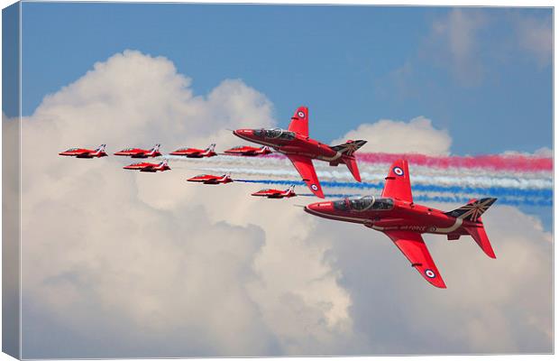  Red Arrows 50th anniversary Canvas Print by Oxon Images