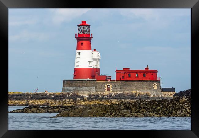  Red And White North Sea Lighthouse Framed Print by Tanya Hall