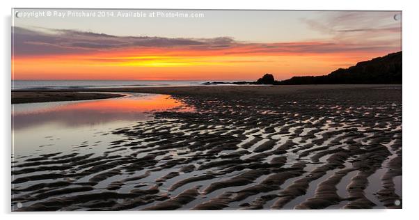  Sunrise On The Beach Acrylic by Ray Pritchard